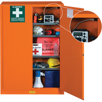 Armoires de rangement pour préparation aux situations d'urgence, Acier, 4 Tablettes, 65" h x 43" la x 18" P, Orange SEG861 | King Materials Handling