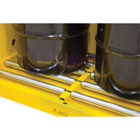 Vertical Drum Storage Cabinet, 110 US gal. Cap., 2 Drums, Yellow SGC540 | King Materials Handling