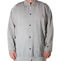 Welder's Heat Resistant Jacket, Leather, Small, Grey SGQ218 | King Materials Handling