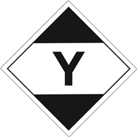 "Y" Limited Quantity Air Shipping Labels, 4" L x 4" W, Black on White SGQ531 | King Materials Handling