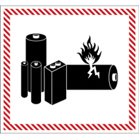 Hazardous Material Handling Labels, 4-1/2" L x 5-1/2" W, Black on Red SGQ532 | King Materials Handling
