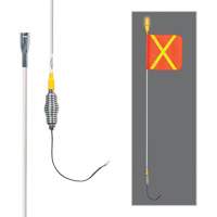 All-Weather Super-Duty Warning Whips with Constant LED Light, Spring Mount, 5' High, Orange with Reflective X SGY856 | King Materials Handling