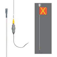 All-Weather Super-Duty Warning Whips with Constant LED Light, Spring Mount, 5' High, Orange with Reflective X SGY857 | King Materials Handling