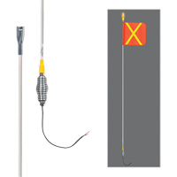 All-Weather Super-Duty Warning Whips with Constant LED Light, Spring Mount, 10' High, Orange with Reflective X SGY858 | King Materials Handling