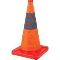 Collapsible Traffic Cone, 18" H, Orange SHA659 | King Materials Handling