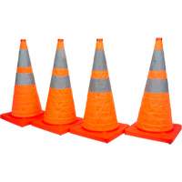 Collapsible Traffic Cone, 28" H, Orange SHA820 | King Materials Handling