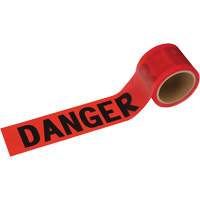 Danger Tape, Bilingual, 3" W x 200' L, 1.5 mils, Black on Red SHE797 | King Materials Handling