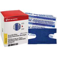Knuckle Blue Detectable Bandages, Knuckle, Fabric Metal Detectable, Sterile SHE881 | King Materials Handling