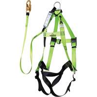 Contractor Series Safety Harness with Shock Absorbing Lanyard, Harness/Lanyard Combo SHE928 | King Materials Handling