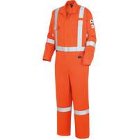 "The Rock" FR-Tech<sup>®</sup> High Visibility FR/Arc Rated Coveralls, Size 36, High Visibility Orange, 10 cal/cm² SHI194 | King Materials Handling