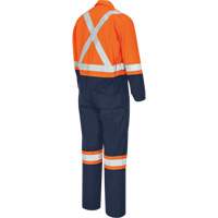 FR-Tech<sup>®</sup> 2-Tone Safety Coverall, Size 40, Navy Blue/Orange, 10 cal/cm² SHI224 | King Materials Handling