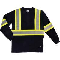 Long Sleeve Safety T-Shirt, Cotton, X-Small, Black SHJ005 | King Materials Handling