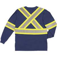 Long Sleeve Safety T-Shirt, Cotton, X-Small, Navy Blue SHJ014 | King Materials Handling