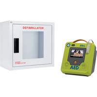 AED Plus<sup>®</sup> Defibrillator & Wall Cabinet Kit, Semi-Automatic, French, Class 4 SHJ774 | King Materials Handling