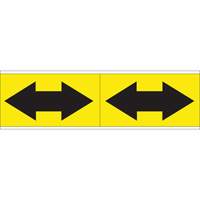 Dual Direction Arrow Pipe Markers, Self-Adhesive, 2-1/4" H x 7" W, Black on Yellow SI726 | King Materials Handling