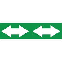 Dual Direction Arrow Pipe Markers, Self-Adhesive, 2-1/4" H x 7" W, White on Green SI729 | King Materials Handling