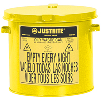 Oily Waste Cans, FM Approved/UL Listed, 2 US gal., Yellow SR361 | King Materials Handling