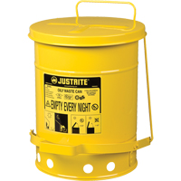 Oily Waste Cans, FM Approved/UL Listed, 6 US Gal., Yellow SR362 | King Materials Handling