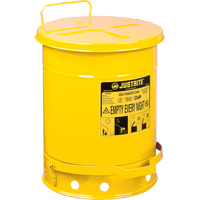 Oily Waste Cans, FM Approved/UL Listed, 10 US gal., Yellow SR363 | King Materials Handling
