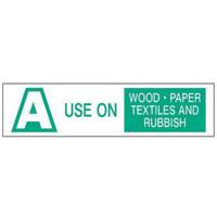 "A Use on Wood Paper Textiles and Rubbish" Labels, 6" L x 1-1/2" W, Green on White SY238 | King Materials Handling