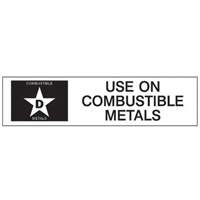 "D: Use on Combustible Metals" Fire Extinguisher Label SY241 | King Materials Handling