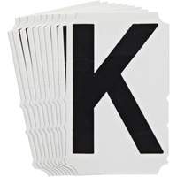 Quick-Align<sup>®</sup>Individual Gothic Number and Letter Labels, K, 4" H, Black SZ999 | King Materials Handling