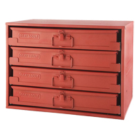Compartment Rack With 4 Compartment Boxes, 4 Slots, 20-1/2" W x 12-1/2" D x 14-5/8" H, Red TEQ520 | King Materials Handling
