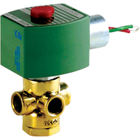 3-Way Direct Acting Universal Solenoid Valves, 1/8" Pipe, 175 PSI TLY553 | King Materials Handling