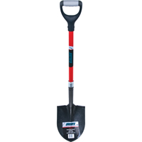 Heavy-Duty Round Point Shovel, Carbon Steel Blade, Fibreglass, D-Grip Handle TLZ466 | King Materials Handling