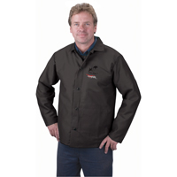 Flame Retardant Jacket, Cotton, Medium, Black TTU998 | King Materials Handling