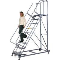Heavy-Duty Stairway Slope Ladders, 5 Steps, Perforated, 50° Incline, 50" High VC409 | King Materials Handling