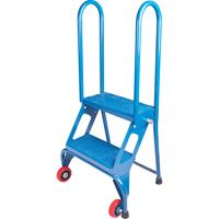 Portable Folding Ladder, 2 Steps, Perforated, 20" High VC436 | King Materials Handling