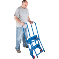 Portable Folding Ladder, 4 Steps, Perforated, 40" High VC438 | King Materials Handling