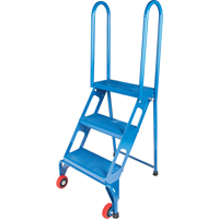 Portable Folding Ladder, 3 Steps, Perforated, 30" High VC437 | King Materials Handling