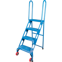 Portable Folding Ladder, 4 Steps, Perforated, 40" High VC438 | King Materials Handling
