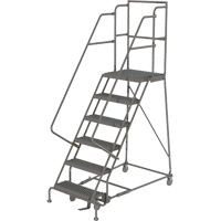 Deep Top Step Rolling Ladder, 6 Steps, 16" Step Width, 60" Platform Height, Steel VC768 | King Materials Handling