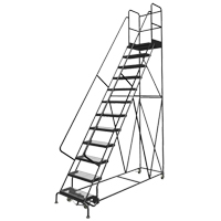 Deep Top Step Rolling Ladder, 7 Steps, 16" Step Width, 70" Platform Height, Steel VC770 | King Materials Handling