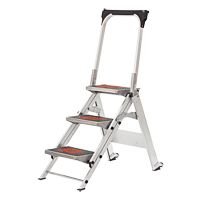 Safety Stepladder with Bar & Tray, 2.2', Aluminum, 300 lbs. Capacity, Type 1A VD432 | King Materials Handling