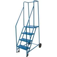 Rolling Step Ladder, 4 Steps, 18" Step Width, 37" Platform Height, Steel VD441 | King Materials Handling