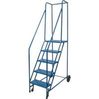 Rolling Step Ladder, 5 Steps, 18" Step Width, 46" Platform Height, Steel VD442 | King Materials Handling