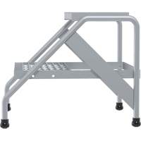 Aluminum Step Stand, 2 Step(s), 22-13/16" W x 24-9/16" L x 20" H, 500 lbs. Capacity VD457 | King Materials Handling