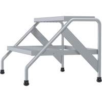 Aluminum Step Stand, 2 Step(s), 32-13/16" W x 24-9/16" L x 20" H, 500 lbs. Capacity VD458 | King Materials Handling