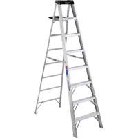 Step Ladder with Pail Shelf, 8', Aluminum, 300 lbs. Capacity, Type 1A VD561 | King Materials Handling