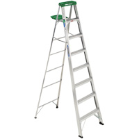 Step Ladder with Pail Shelf, 10', Aluminum, 225 lbs. Capacity, Type 2 VD567 | King Materials Handling