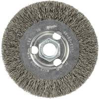 Crimped Wire Wheel, 4" Dia., 0.12" Fill, 5/8"-11 Arbor VF920 | King Materials Handling