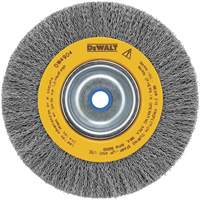 Crimped Bench Wire Brush, 6" Dia., 0.014" Fill, 5/8" - 1/2" Arbor WP402 | King Materials Handling