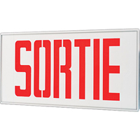 Stella Exit Signs - Sortie, LED, Hardwired, 17-1/2" L x 18-1/2" W, French XB933 | King Materials Handling