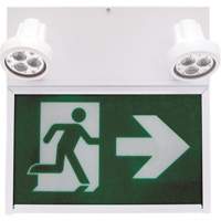 Running Man Exit Sign, LED, Battery Operated/Hardwired, 12" L x 12 1/2" W, Pictogram XE664 | King Materials Handling