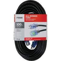 All-Rubber™ Outdoor Extension Cord, SJOOW, 12/3 AWG, 15 A, 100' XI529 | King Materials Handling