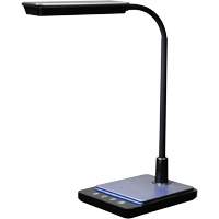 Goose Neck Desk Lamp with USB Charger, 8 W, LED, 15" Neck, Black XI752 | King Materials Handling